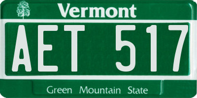 VT license plate AET517