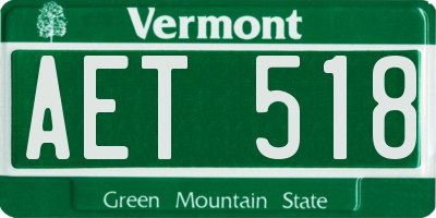 VT license plate AET518