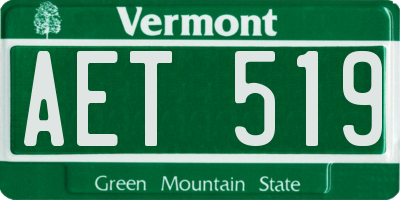 VT license plate AET519