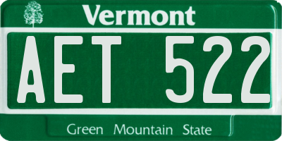 VT license plate AET522