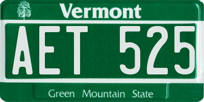 VT license plate AET525