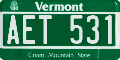 VT license plate AET531