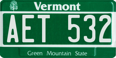 VT license plate AET532