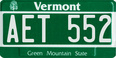 VT license plate AET552