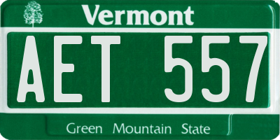 VT license plate AET557