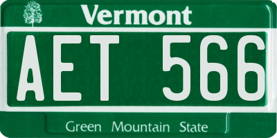 VT license plate AET566