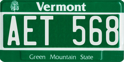 VT license plate AET568