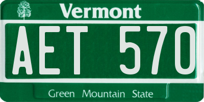VT license plate AET570