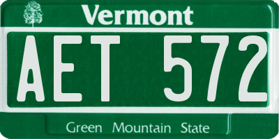 VT license plate AET572