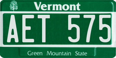 VT license plate AET575