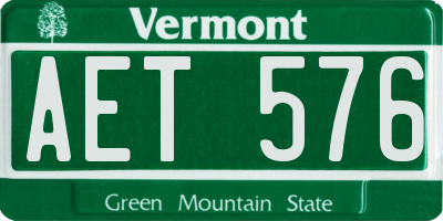 VT license plate AET576