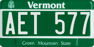 VT license plate AET577