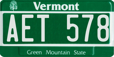 VT license plate AET578