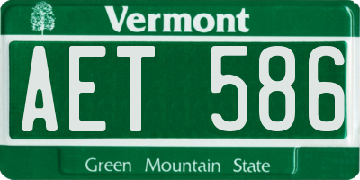VT license plate AET586