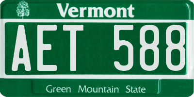 VT license plate AET588