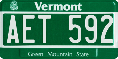 VT license plate AET592