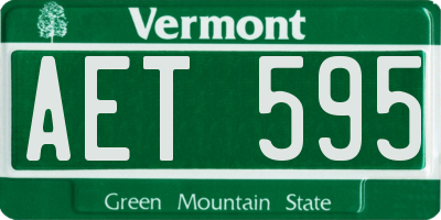 VT license plate AET595