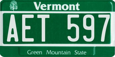 VT license plate AET597
