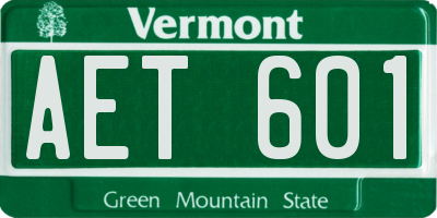 VT license plate AET601