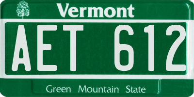 VT license plate AET612