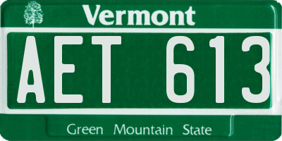 VT license plate AET613