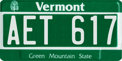 VT license plate AET617