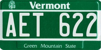 VT license plate AET622