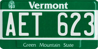 VT license plate AET623