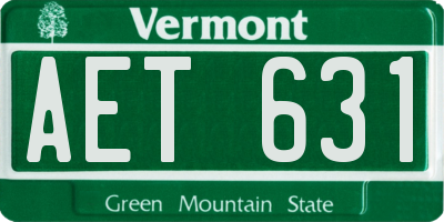 VT license plate AET631