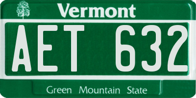 VT license plate AET632