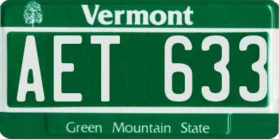 VT license plate AET633