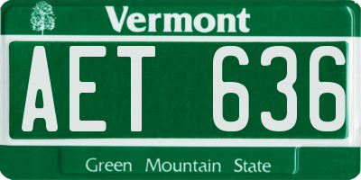 VT license plate AET636