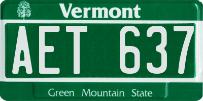VT license plate AET637