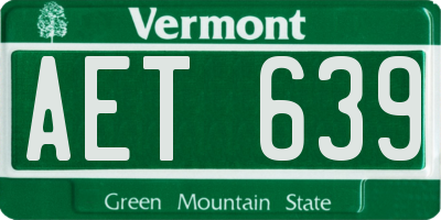 VT license plate AET639