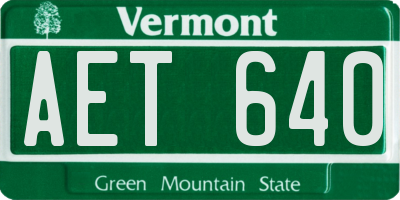 VT license plate AET640