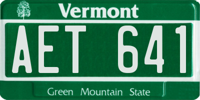 VT license plate AET641
