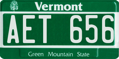 VT license plate AET656
