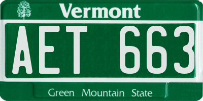 VT license plate AET663