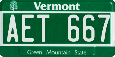 VT license plate AET667