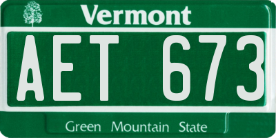 VT license plate AET673