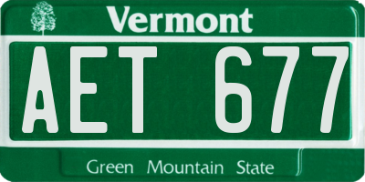VT license plate AET677