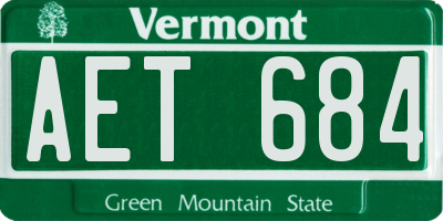 VT license plate AET684