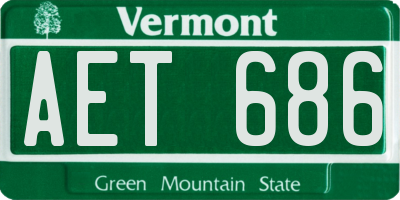 VT license plate AET686