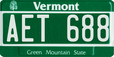 VT license plate AET688