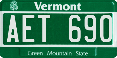 VT license plate AET690
