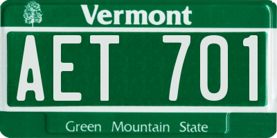 VT license plate AET701