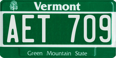 VT license plate AET709
