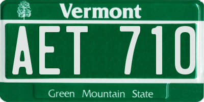 VT license plate AET710
