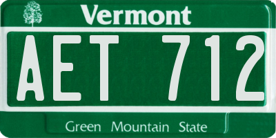 VT license plate AET712