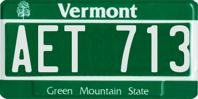 VT license plate AET713